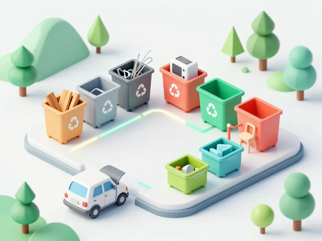 encombrants biarritz triés en bennes à la déchetterie