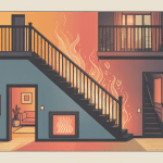 Illustration isométrique pour fermer un escalier pour garder la chaleur avec porte isolante