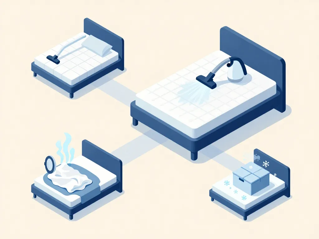 larve d'anthrène matelas, aspiration vapeur lavage froid