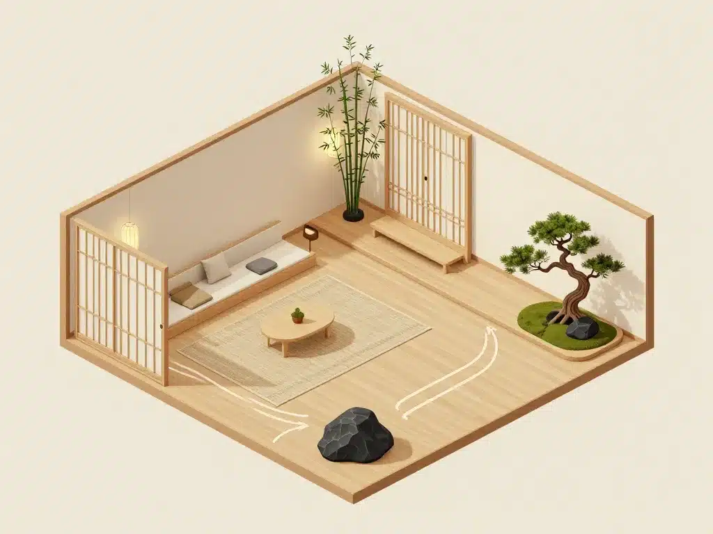 maison asie schéma matériaux et flux