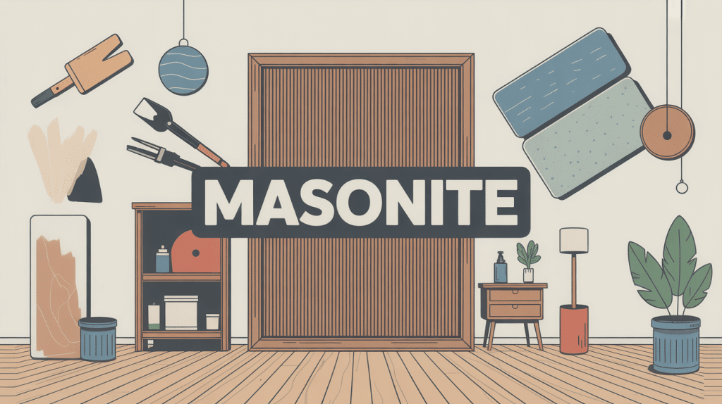 Illustration Masonite panneau fibres bois et applications intérieures