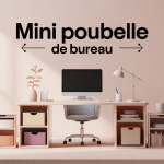 mini poubelle de bureau en 3D, modèles variés sur bureau propre