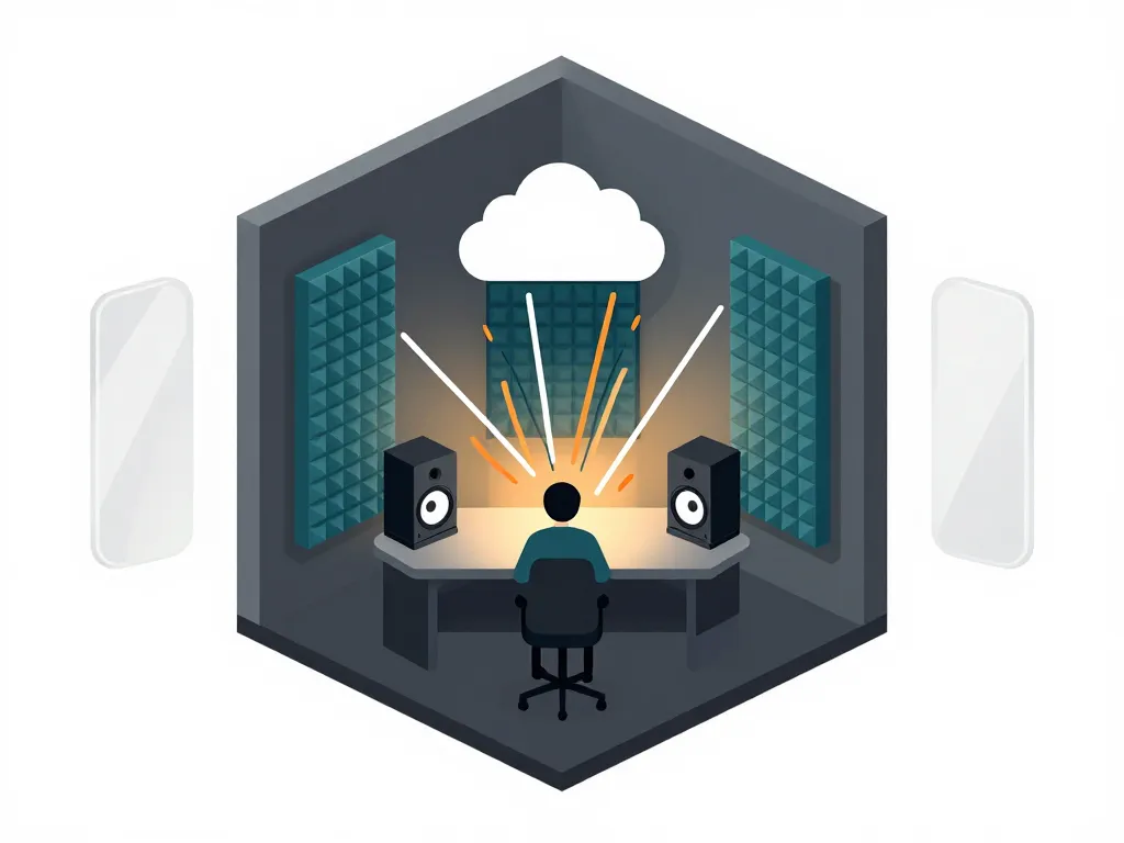 Diagramme placement mousse acoustique studio points de réflexion