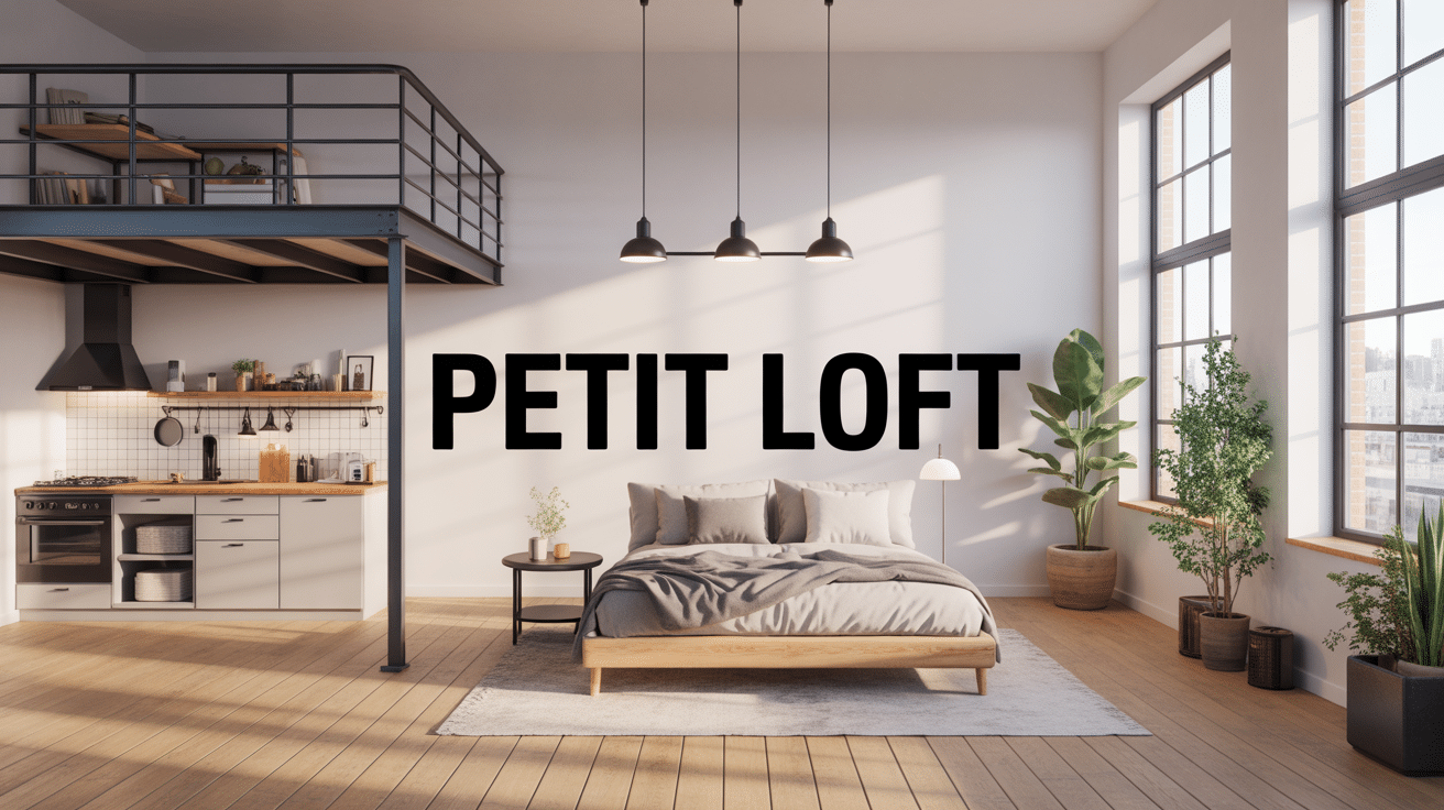 petit loft urbain avec mezzanine, verrière et cuisine ouverte