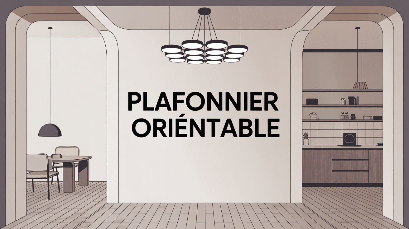 Illustration 3D plafonnier orientable multi-spots moderne