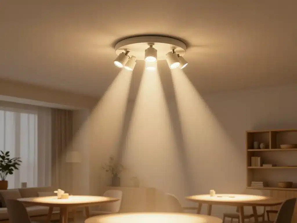 Scène intérieure avec plafonnier orientable bien dirigé