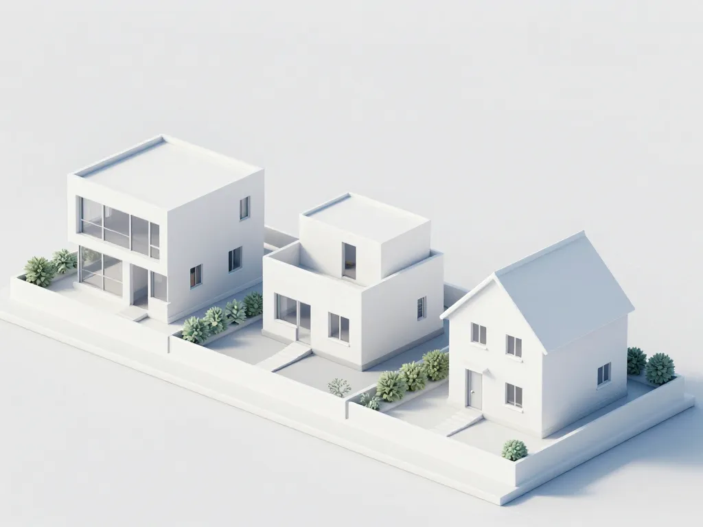 Comparatif 3D des plans maison blanche modernes et traditionnels