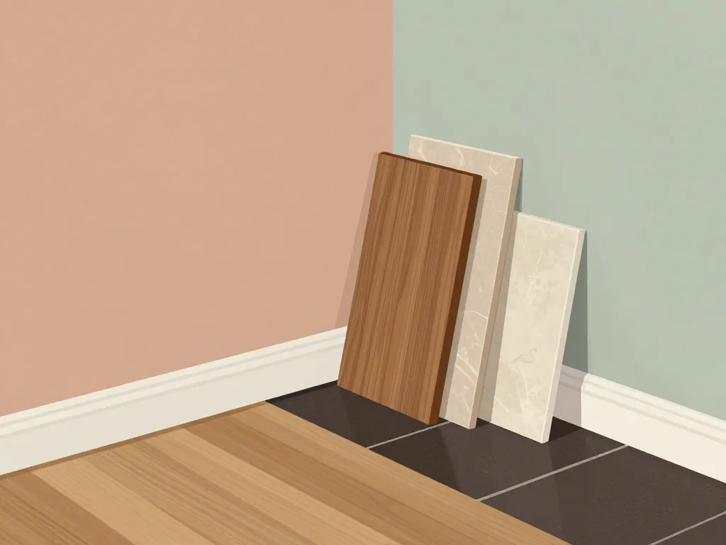 plinthe bois ou carrelage coordonné aux murs et aux sols