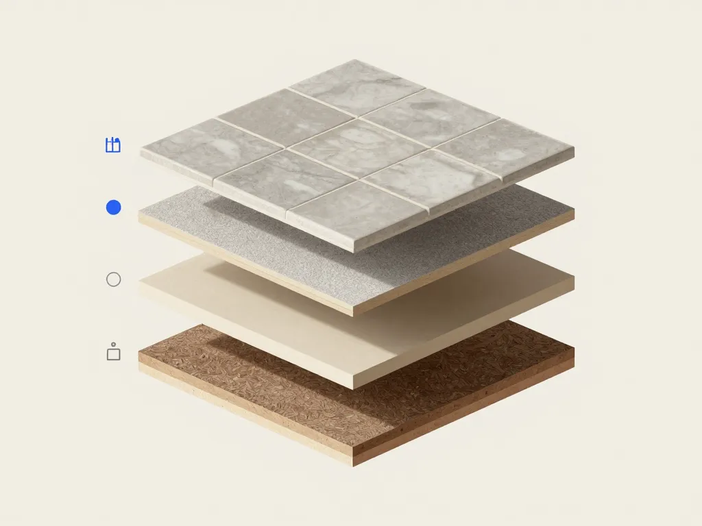 Diagramme couches superposées pour poids carrelage m2