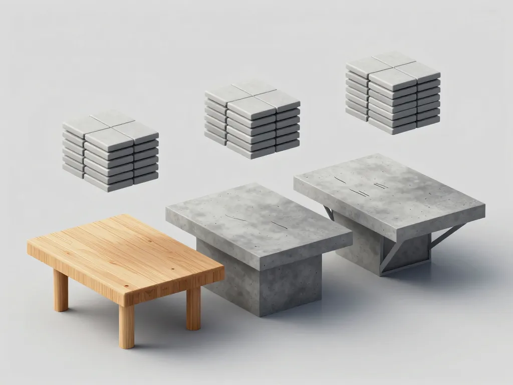 Illustration supports comparés pour poids carrelage m2