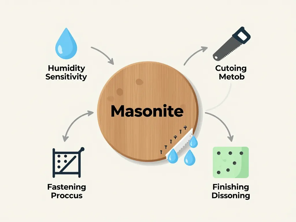 Diagramme Masonite sensibilité humidité coupe fixation finition bords scellés