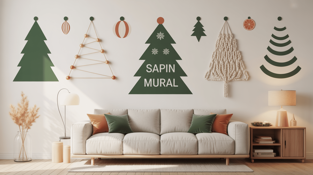 Sapin mural déco Noël gain de place