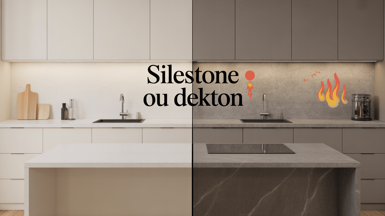 Silestone ou Dekton comparatif visuel plan de travail