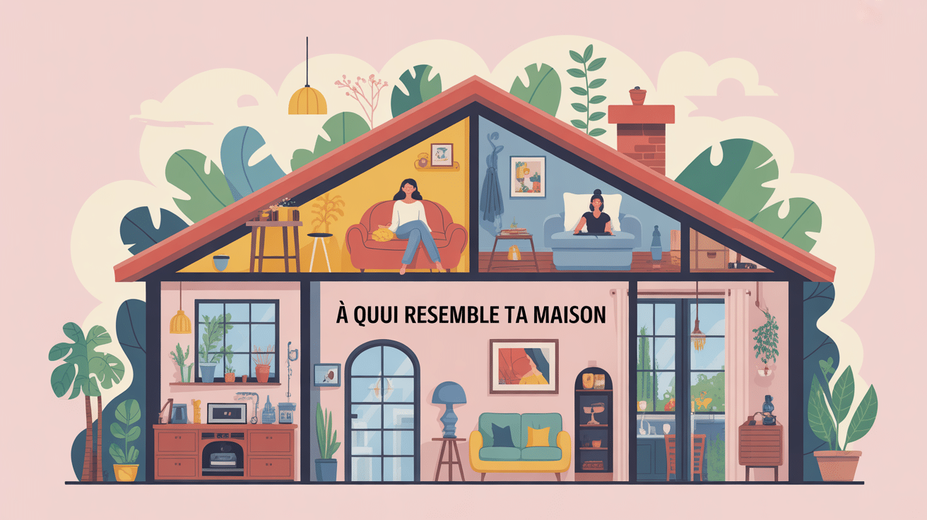 Image vectorielle douce et chaleureuse montrant à quoi ressemble ta maison