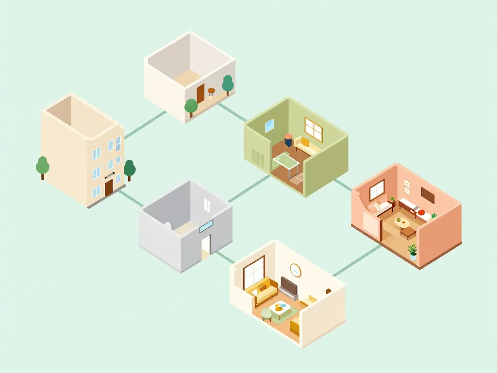 Diagramme isométrique pour décrire à quoi ressemble ta maison pas à pas