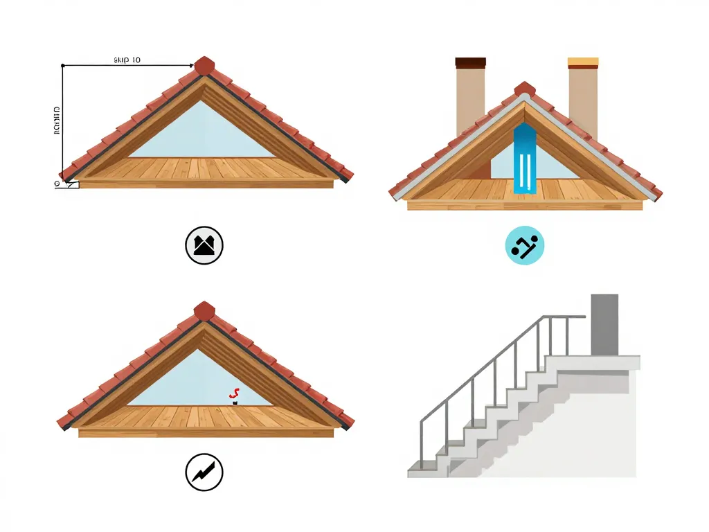 préparation aménagement combles avant / après schéma étapes techniques