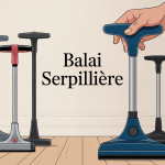balai serpillière illustration moderne plusieurs modèles sur sol propre