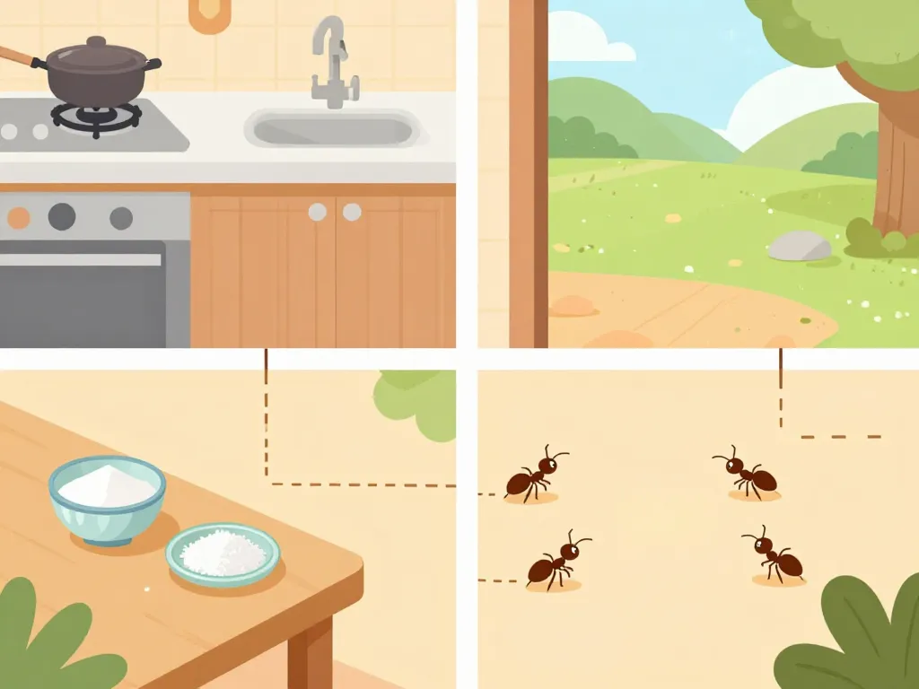 bicarbonate fourmis placement pièges cuisine terrasse