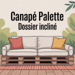 canapé palette dossier incliné sur terrasse, style chaleureux