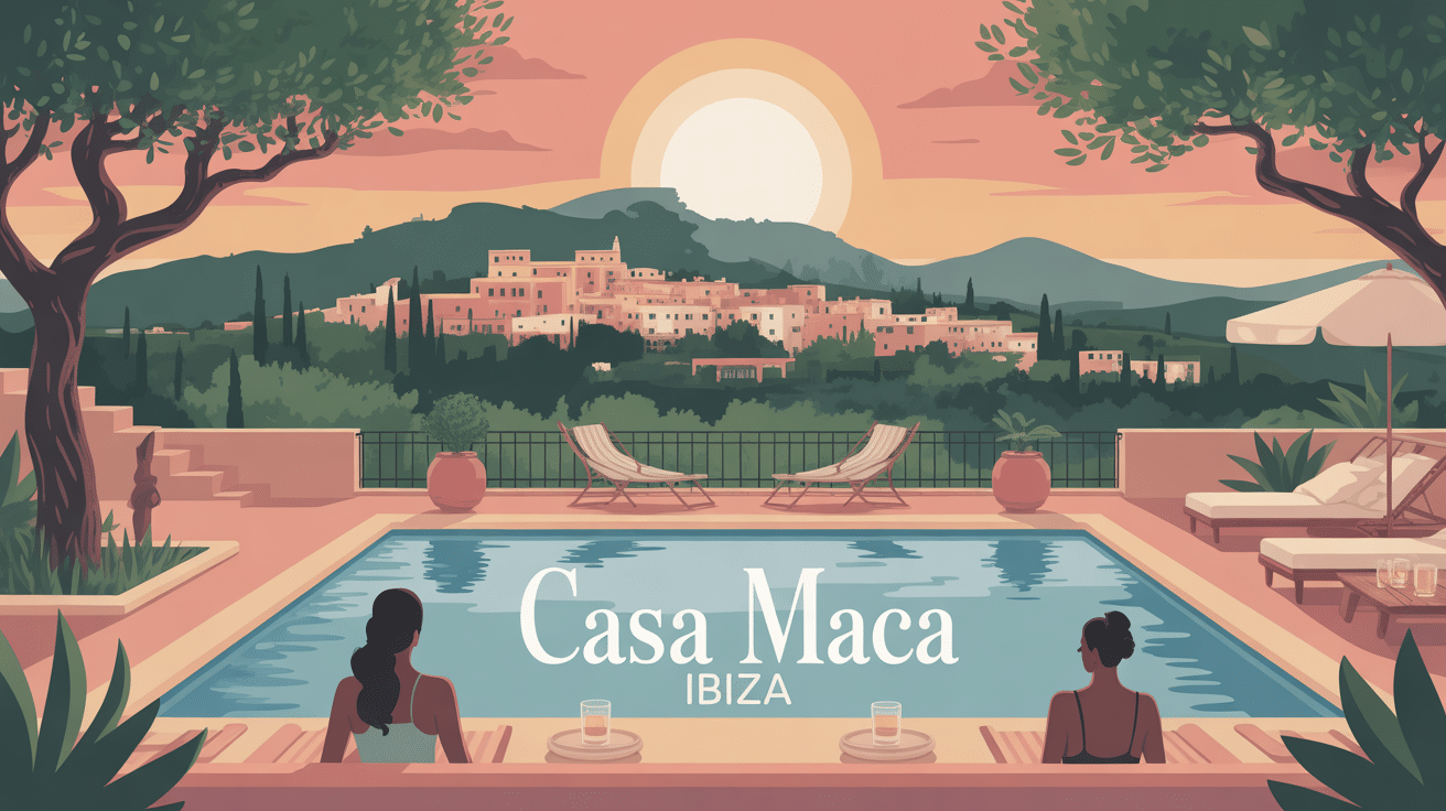 Illustration centrale de Casa Maca Ibiza finca bohème chic avec vue sur la vieille ville