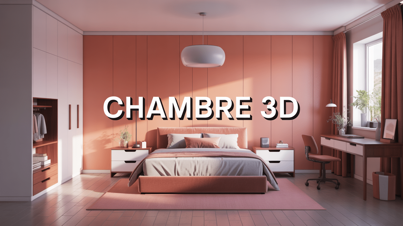 illustration chambre en 3d moderne vue perspective