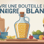 comment ouvrir une bouteille de vinaigre blanc illustration vectorielle moderne