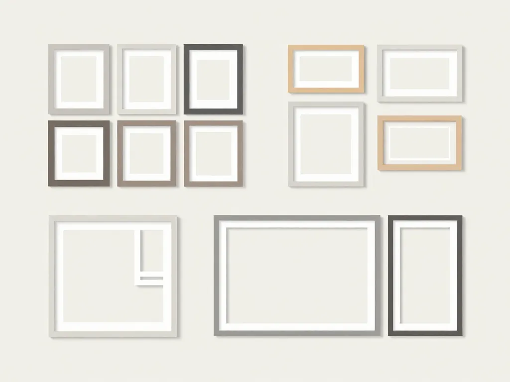 Différentes dispositions mur cadre photo