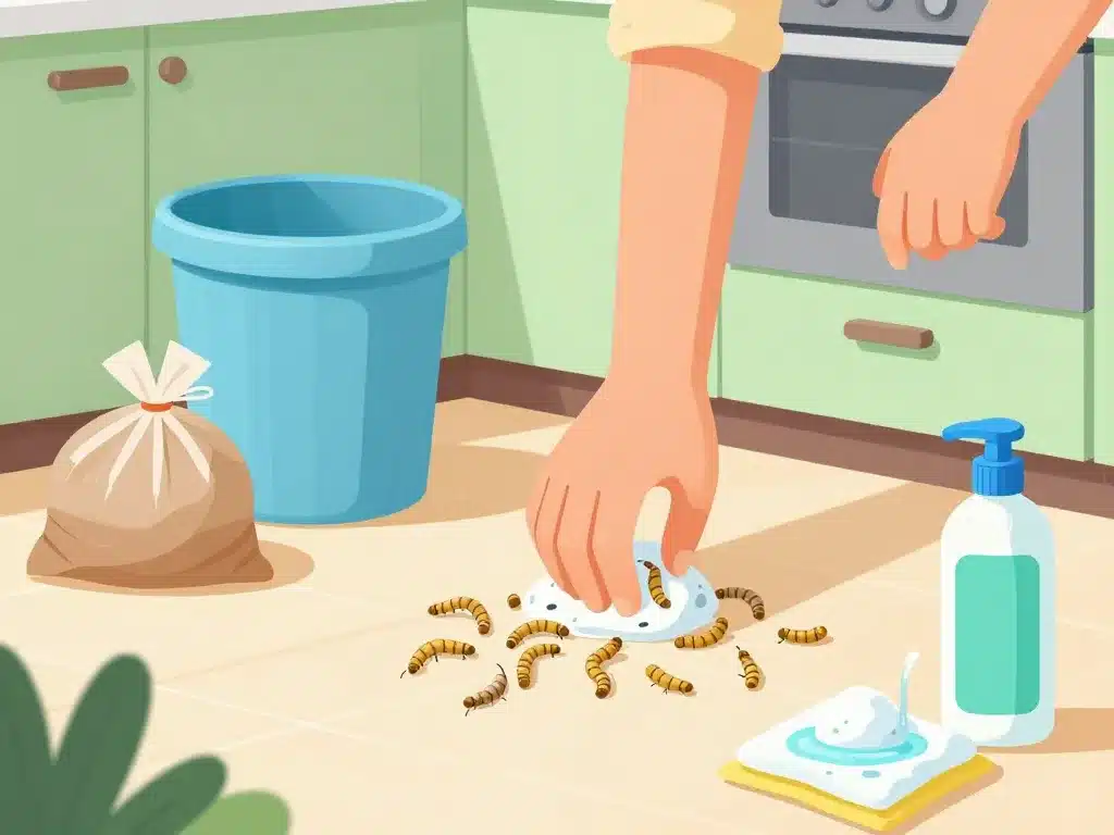 Élimination asticots blancs cuisine, sans produits chimiques