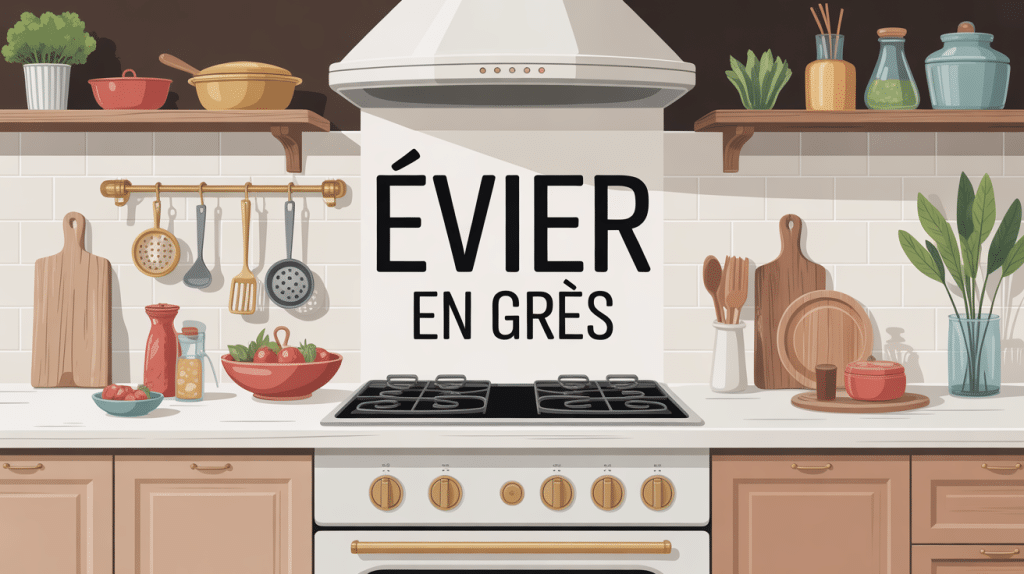 evier en gres illustration cuisine moderne