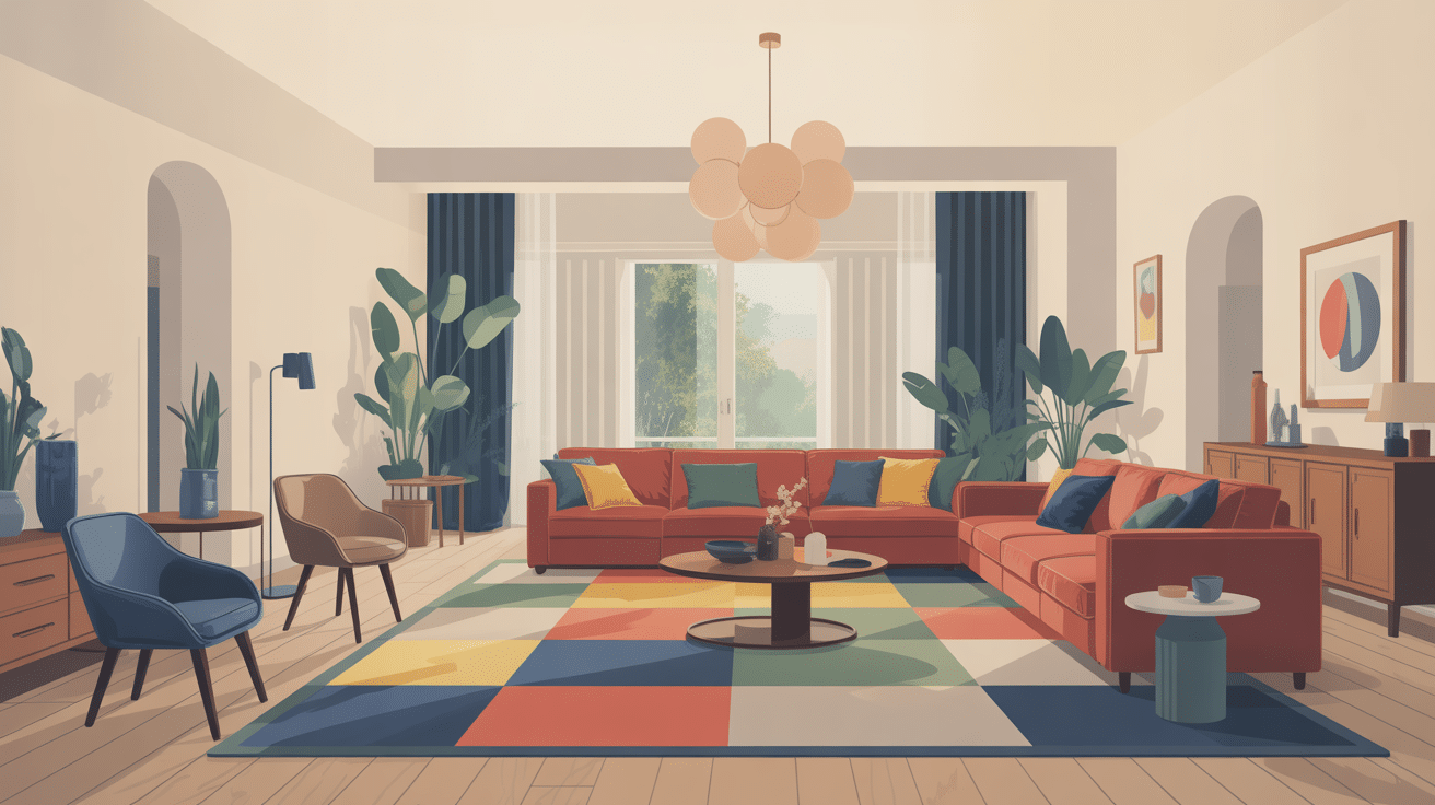 Grand salons contemporain avec zones distinctes et conviviales