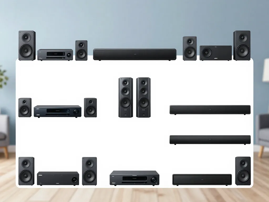 Schéma systèmes home cinéma bose 5.1 et barre de son