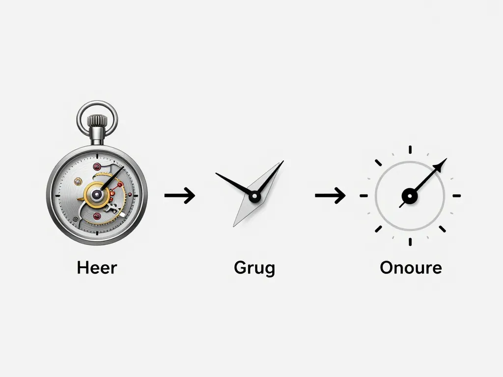 schéma horloge du temps mécanique quartz atomique