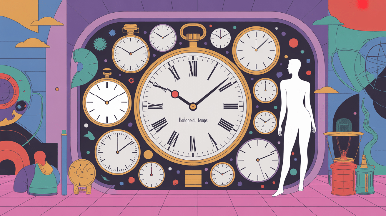 horloge du temps mélange horloges mécaniques atomiques numériques biologique