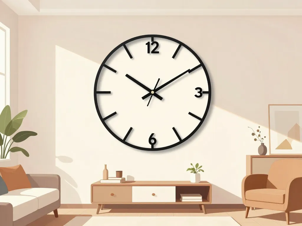 horloge murale design pour salon effet structurant déco