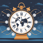 Illustration horloge universelle centrale fuseaux horaires