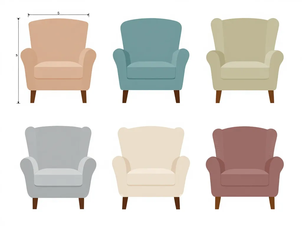 housse fauteuil accoudoir pour divers types d’accoudoirs, schéma mesures