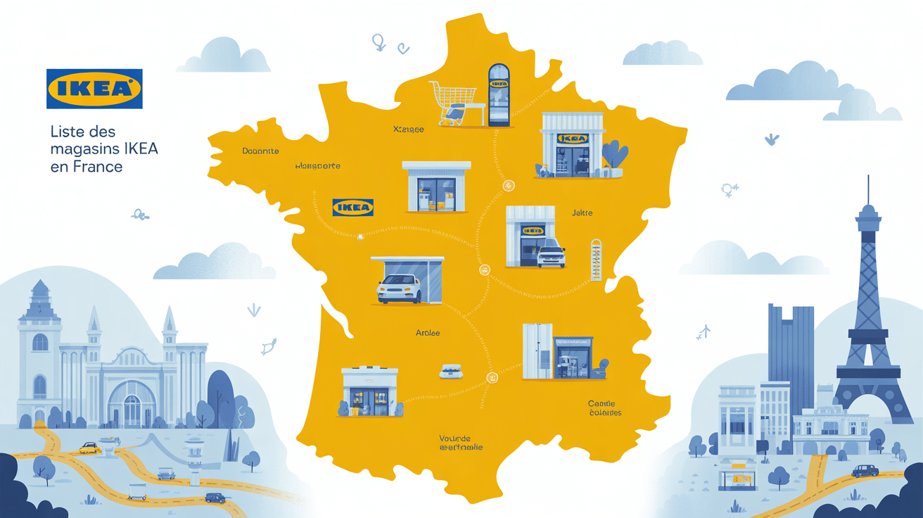 ikea liste magasin carte France avec magasins