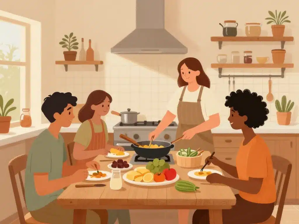 scène cuisine famille la case d elo