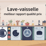 lave vaisselle meilleur rapport qualité prix en cuisine moderne, illustration vectorielle