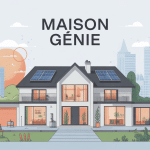 maison génie illustration moderne avec domotique et énergie
