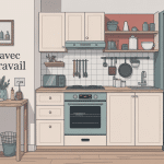 meuble avec plan de travail illustration déco multifonction