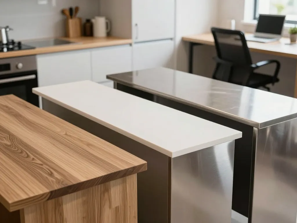 meuble avec plan de travail comparatif matériaux