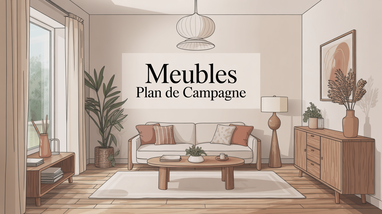 Illustration meubles plan de campagne ambiance salon moderne