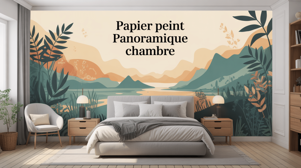 Papier peint panoramique tendance chambre décor élégant et apaisant