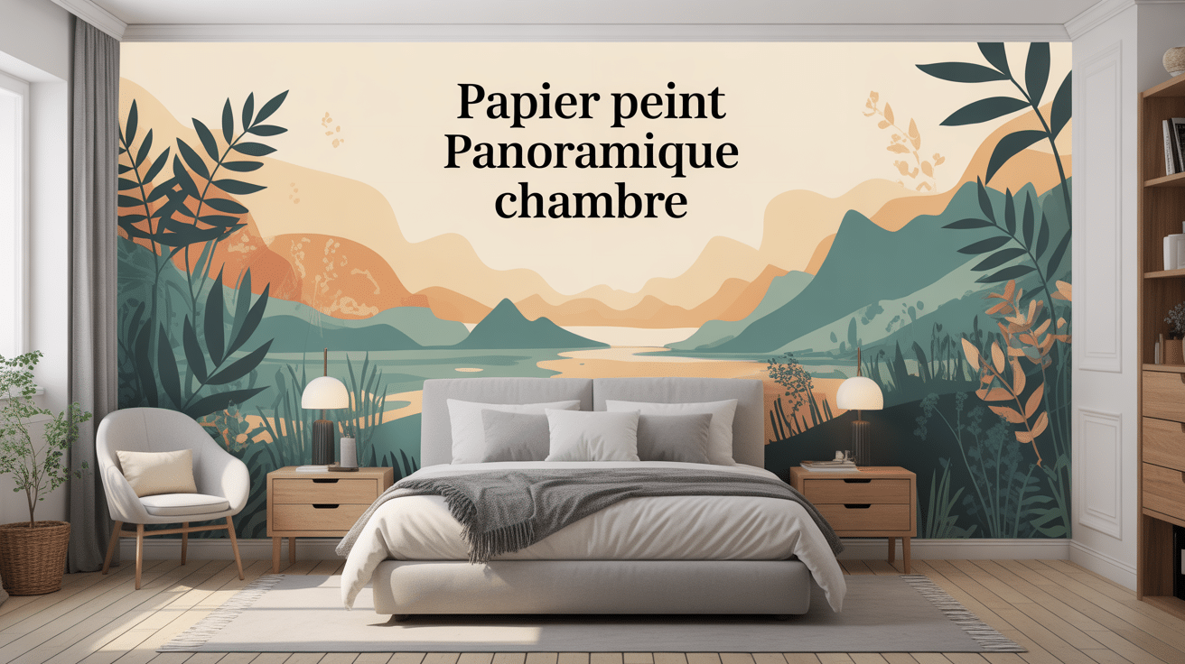 Papier peint panoramique tendance chambre décor élégant et apaisant
