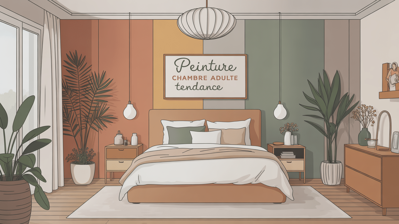 peinture chambre adulte tendance murs couleurs déco moderne