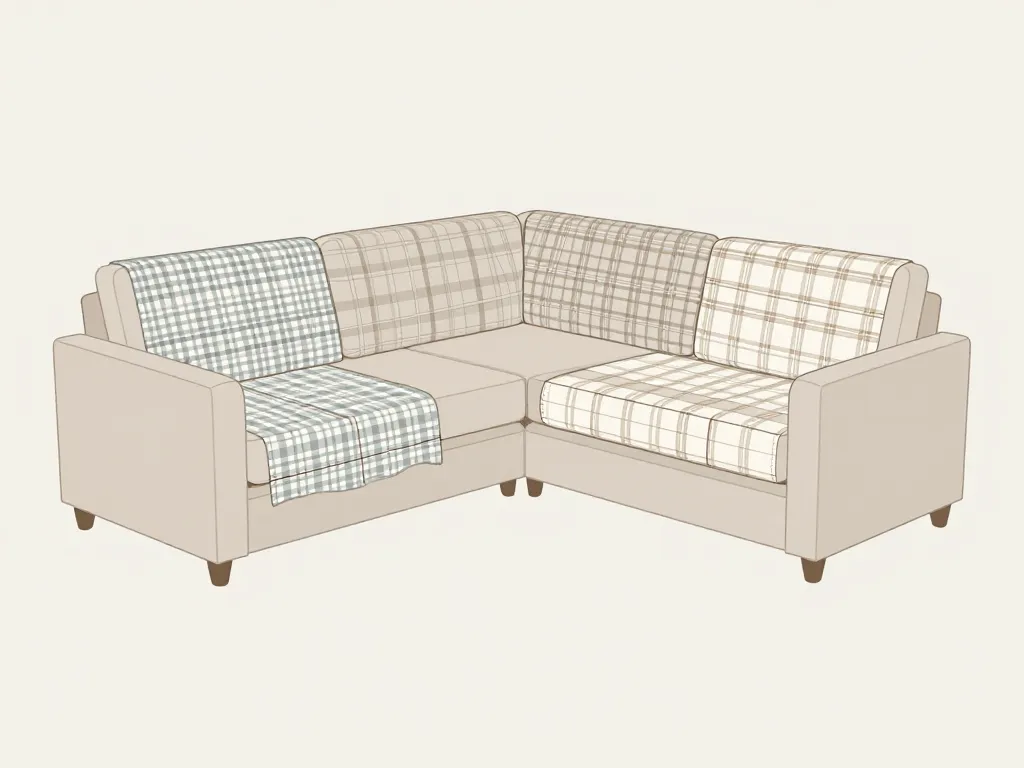 diagramme plaid pour canapé d'angle guide des tailles