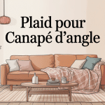 plaid pour canapé d'angle dans un salon moderne cosy