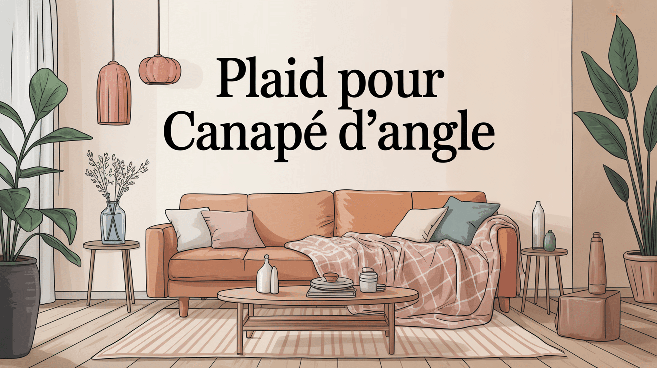 plaid pour canapé d'angle dans un salon moderne cosy