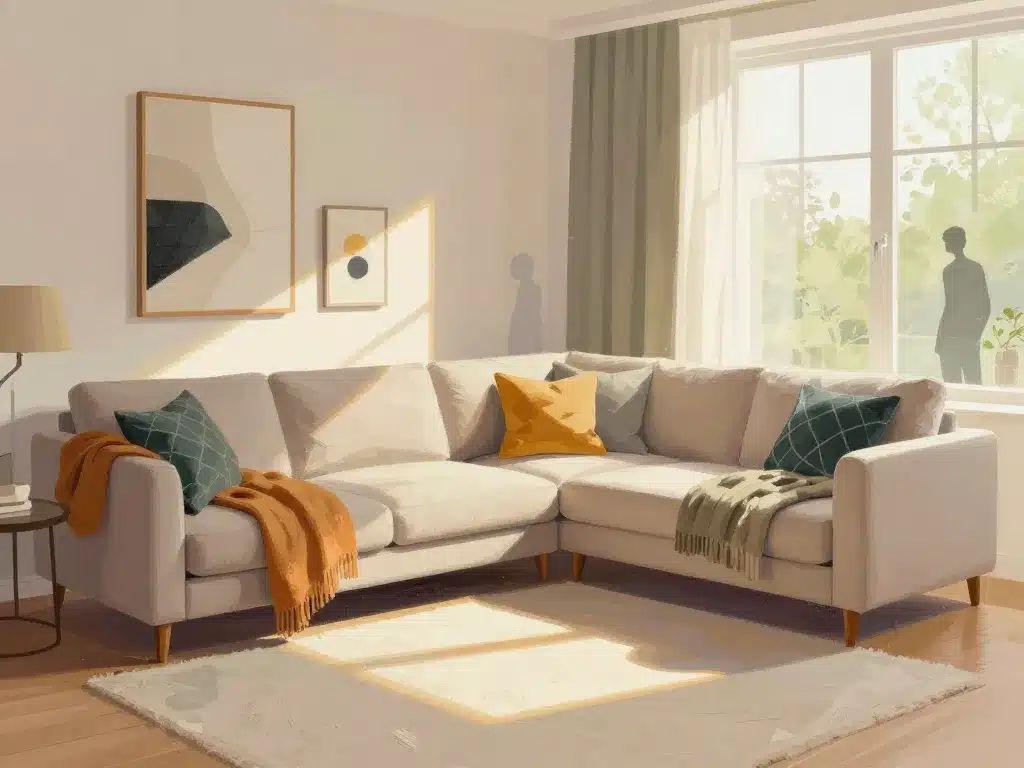 plaid pour canapé d'angle illustration style déco ambiance